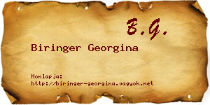 Biringer Georgina névjegykártya